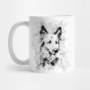 German Shepherd Head , A watercolor of German Shepard, German Shepherd painting, German Shepherd portrait Mug